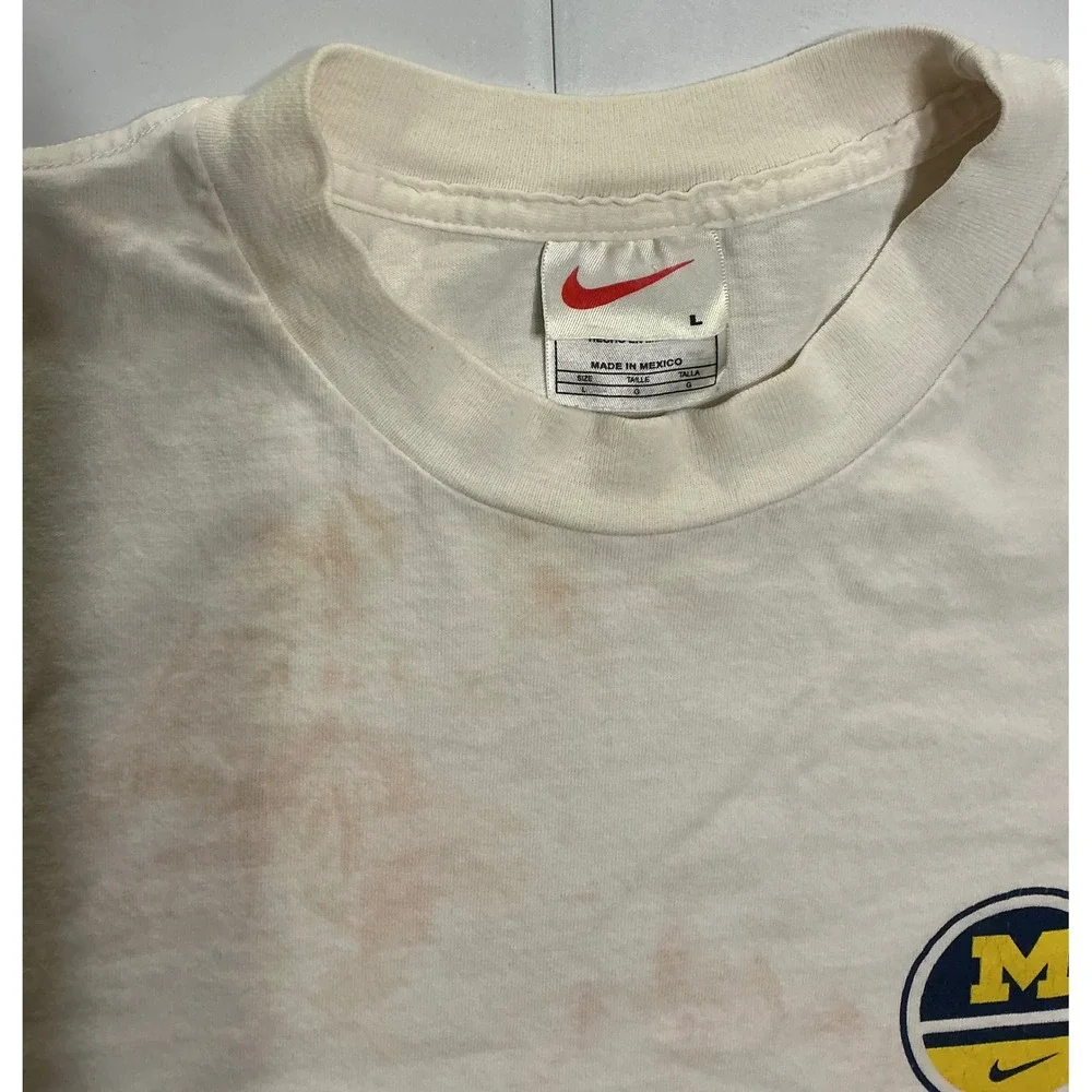 VTG Y2K‎ Nike Michigan Wolverines Long Sleeve T-Shirt Mens L White 90s Grunge